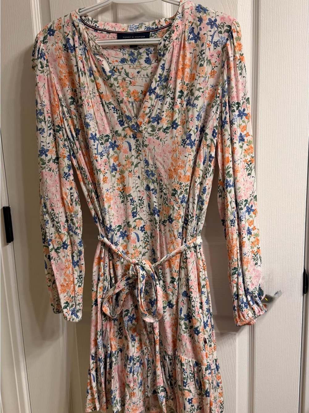 Tommy Hilfiger Long Sleeve Floral Dress in Pink, Blue & Orange
